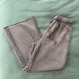 Zara Women’s Grey Wide Leg Cotton Pants Loungewear